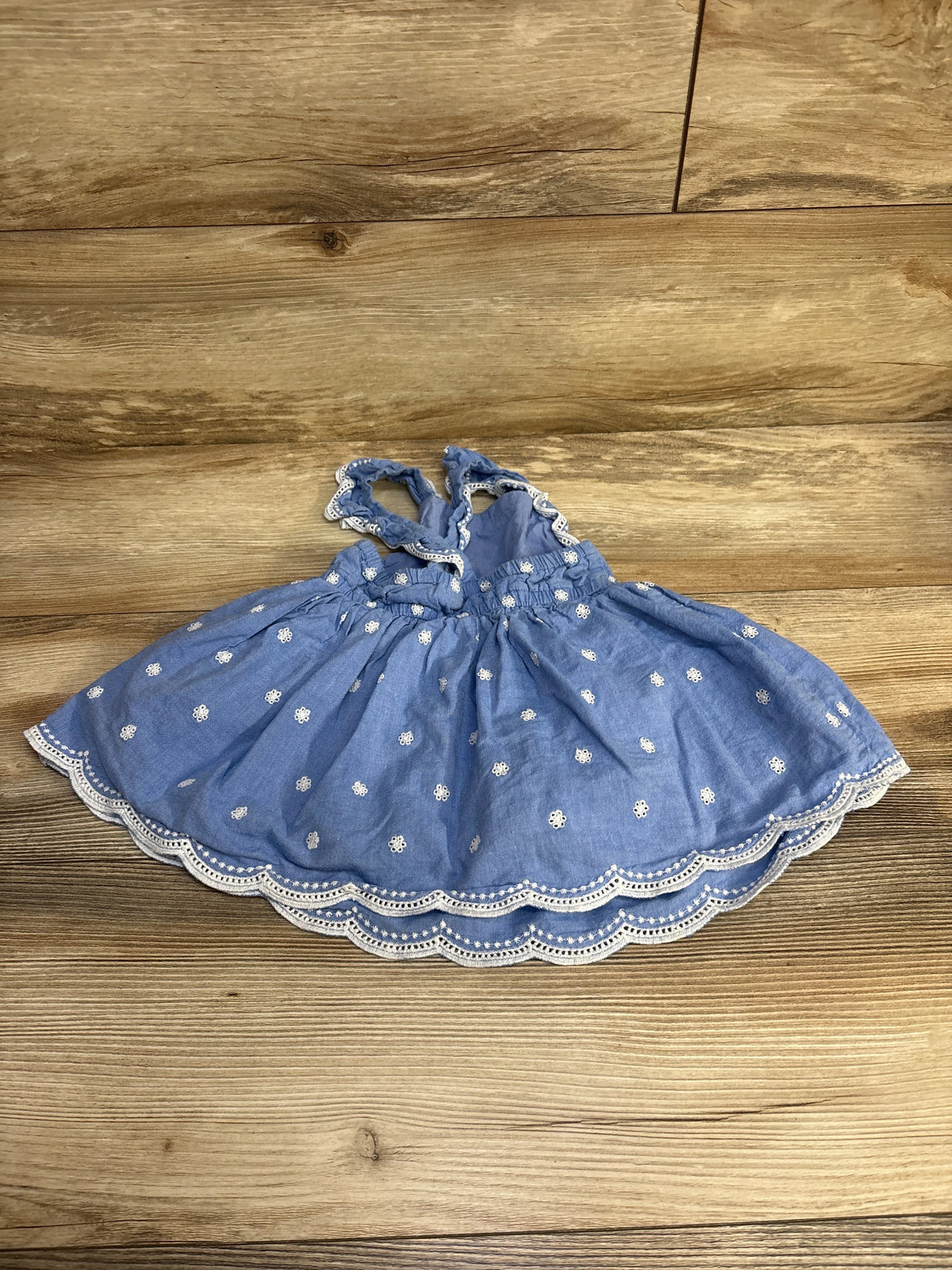 Cat & Jack Eyelet Embroidered Dress Blue sz 18m