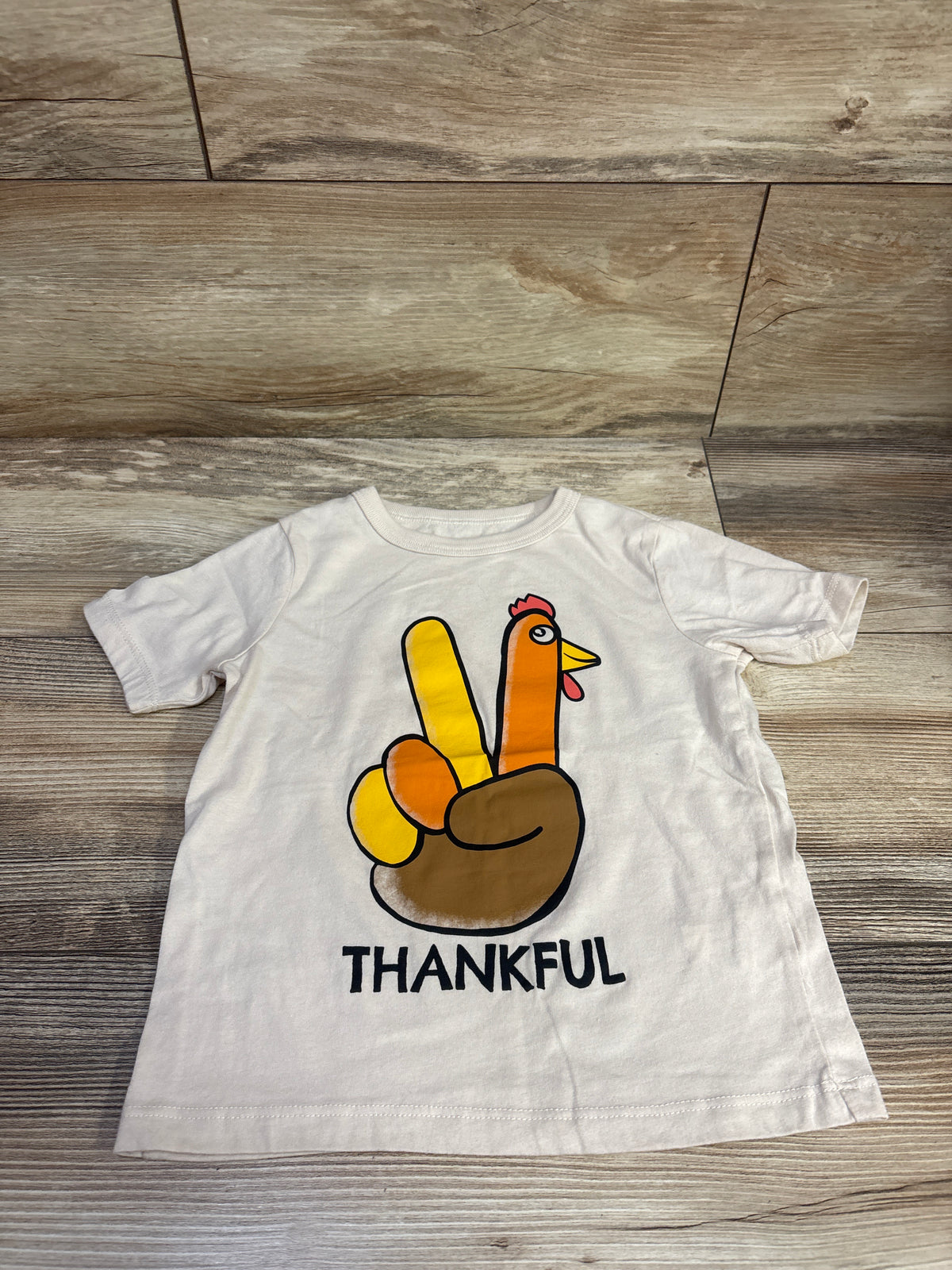 Children's Place Thankful Shirt Cream sz 3T