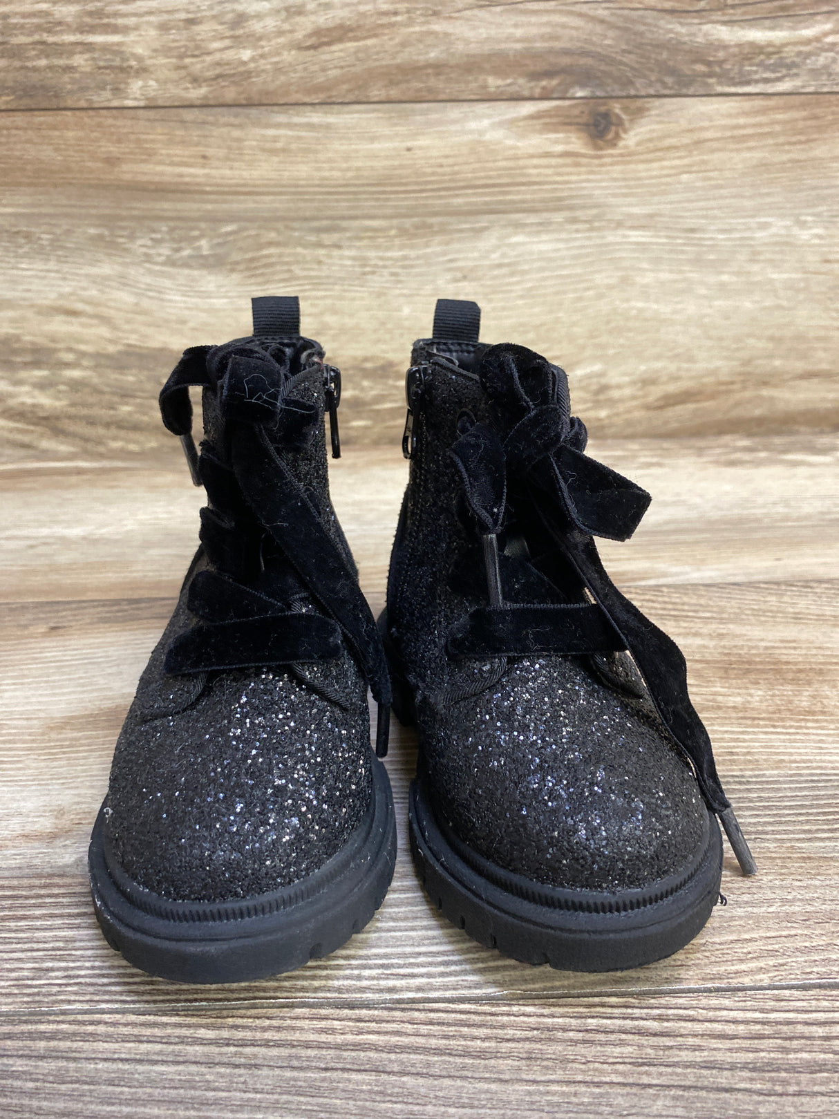 Cat & Jack Glitter Boots, Black sz 7c