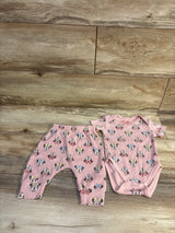 Disney Baby 2pc Minnie Mouse Ribbed Bodysuit & Pants Set Pink sz 3/6m