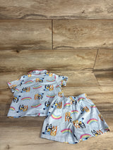 Bluey 2pc Top & Shorts Pajama Coat Set Blue sz 2T