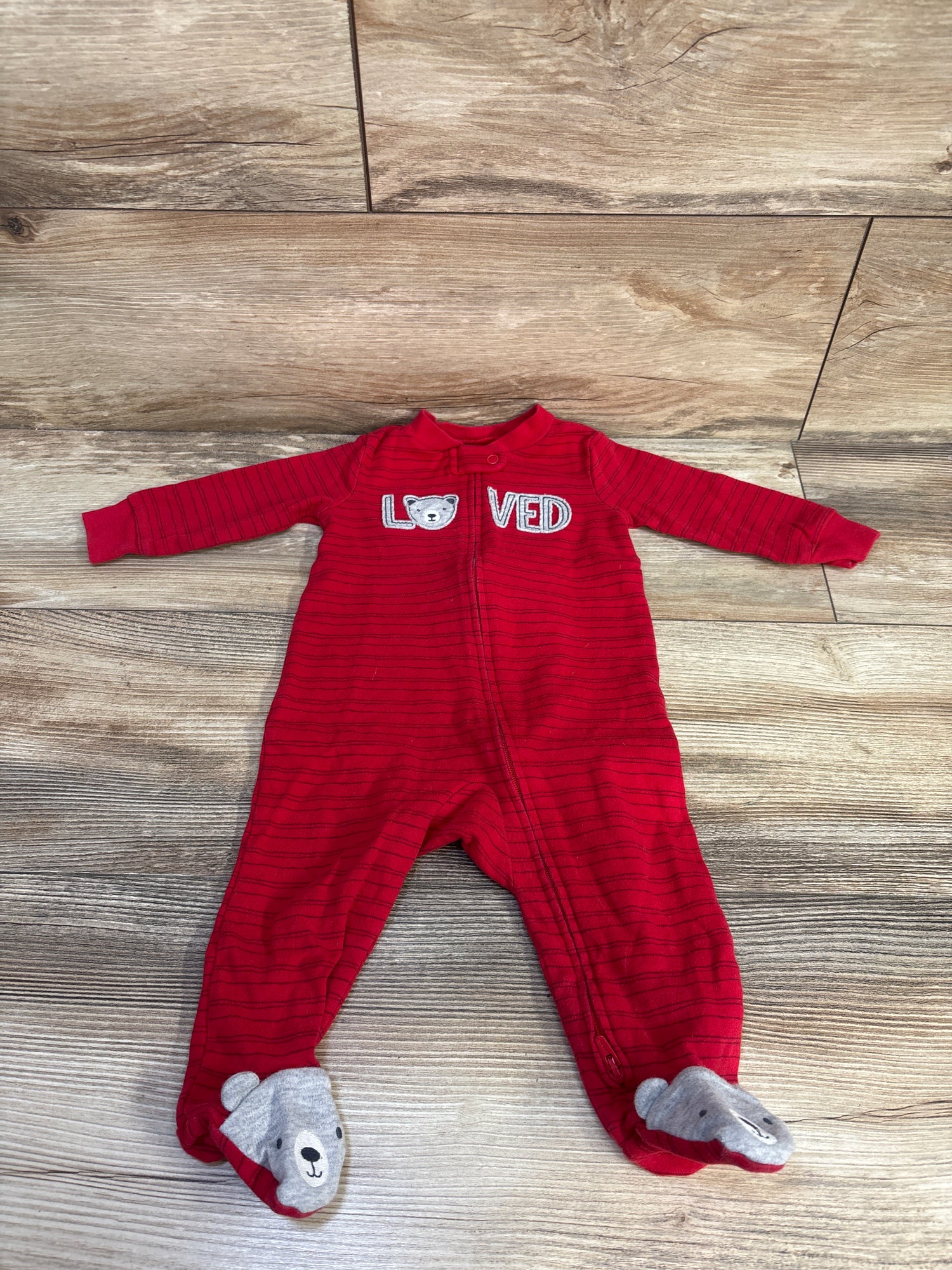Just One You Striped Loved Sleeper Red sz 6m