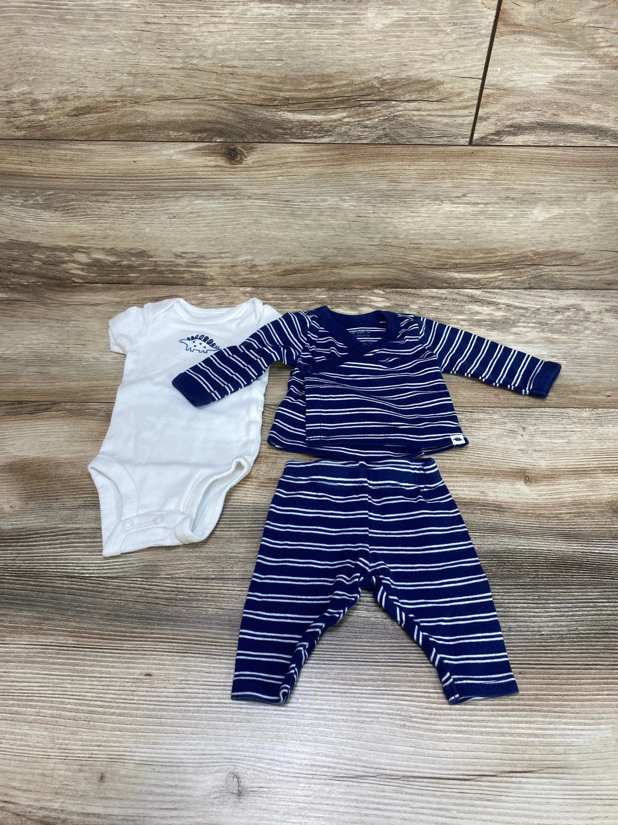 Just One You 3pc Striped Kimono Top Set Navy sz Newborn