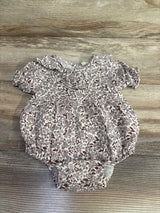 Quincy Mae Mauve Ditsy Collared Romper sz 0-3m