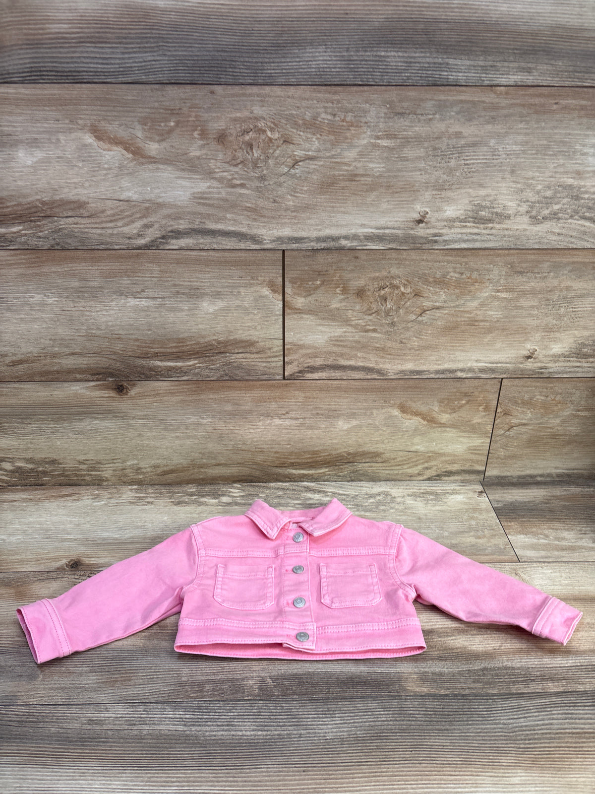 Cat & Jack Cropped Denim Jacket Pink sz 12m