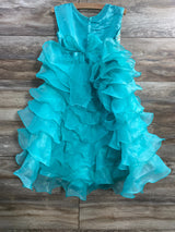 Turquoise Organza Layered Dress sz 5/6