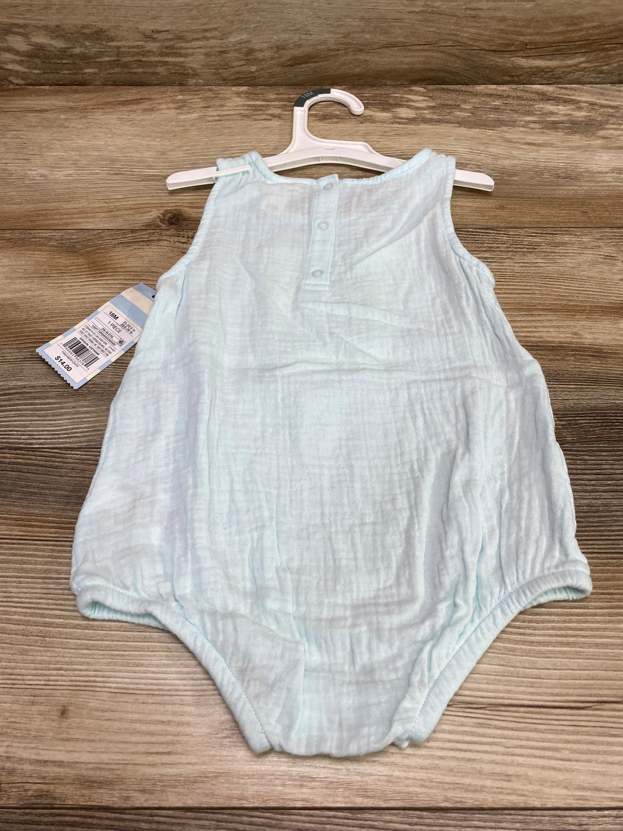 NEW Cat & Jack Muslin Bunny Romper Blue sz 18m