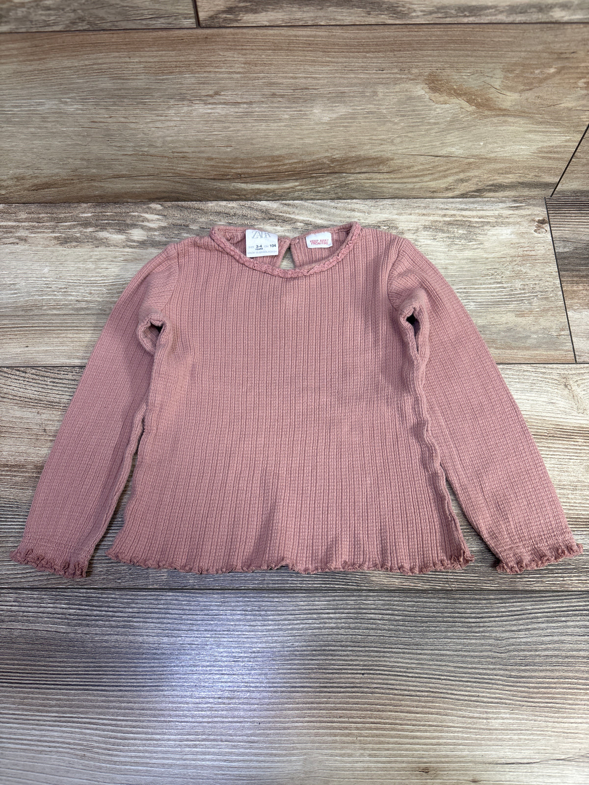 Zara Long Sleeve Knit Shirt Pink sz 3-4T