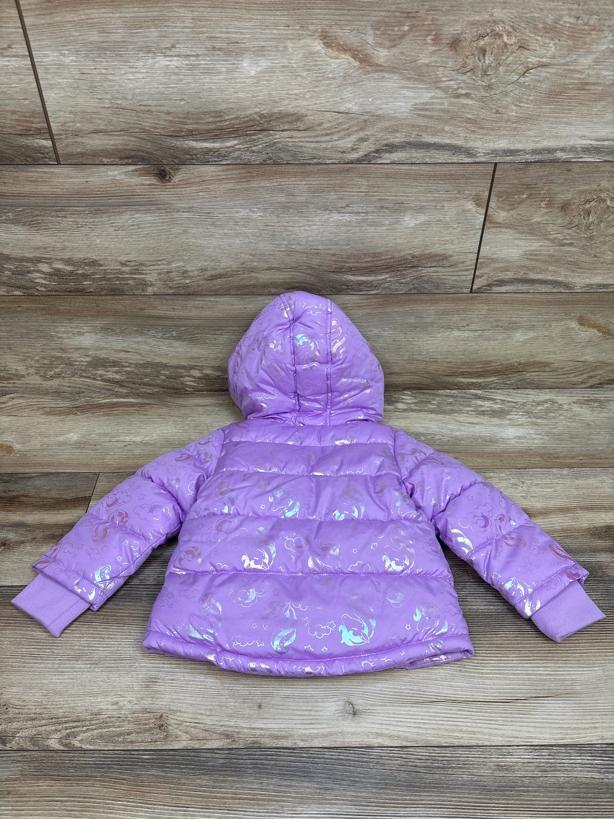 Okie Dokie Unicorn Puffer Jacket Purple sz 18m