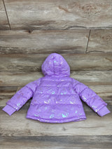 Okie Dokie Unicorn Puffer Jacket Purple sz 18m