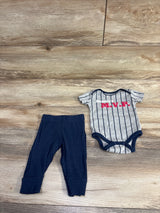 Koala Baby Striped Mommy's Mvp Bodysuit & Jogger's Grey sz 0-3m