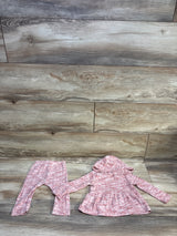 Old Navy 2pc Knit Hooded Peplum Top & Pants Set Pink sz 6-12m