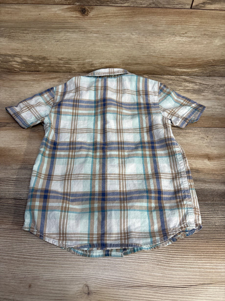 Carter's Plaid Button-Up Shirt Blue sz 5T - Me n Mommy To Be