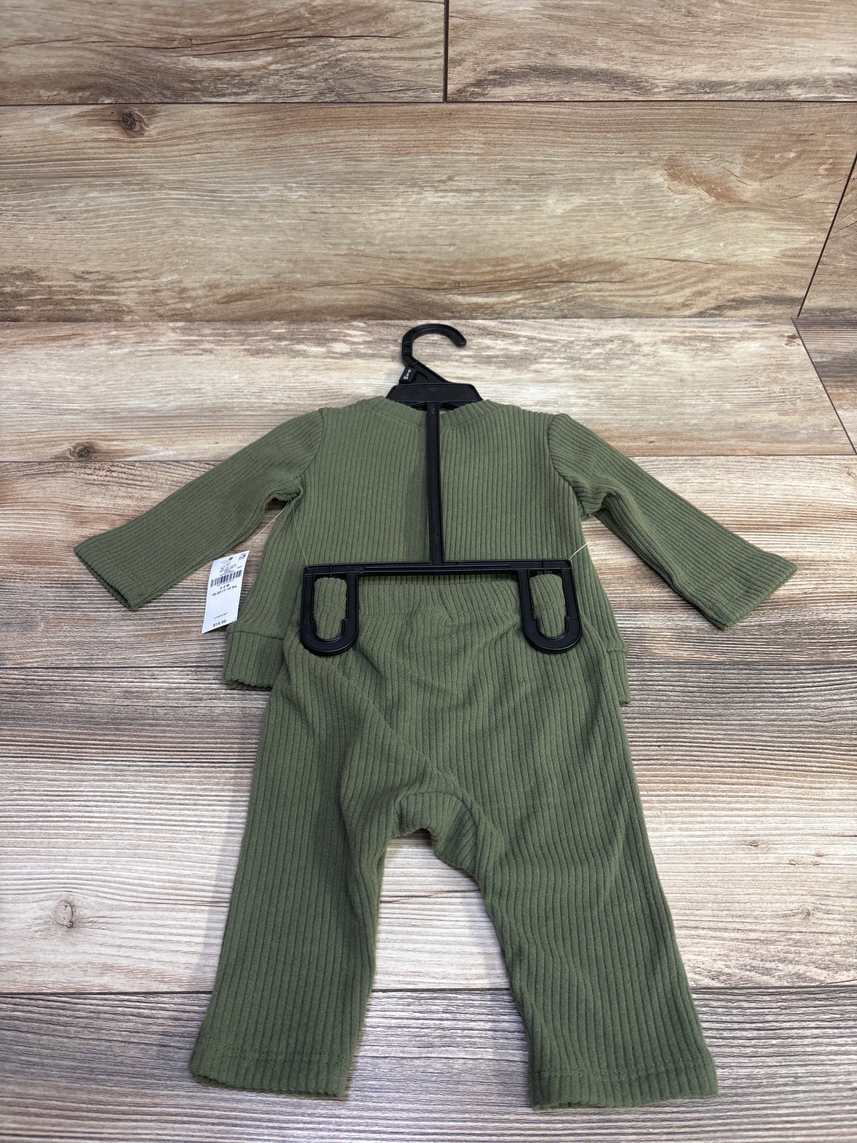 NEW Old Navy 2pc Rib Knit Long Sleeve Top & Pants Set Green sz 0-3m