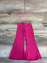 Jumping Beans Ribbed Lettuce Trim Flare Leggings Pink sz 4T