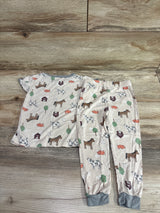 Milkberry 2pc Bamboo Farm Pajama Set Cream sz 24m
