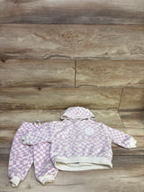 Grayson Mini 2pc Checkered Hoodie & Joggers Set Purple sz 18m