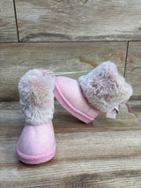 NEW First Steps by Stepping Stone Faux Fur Boots, Pink sz 3c