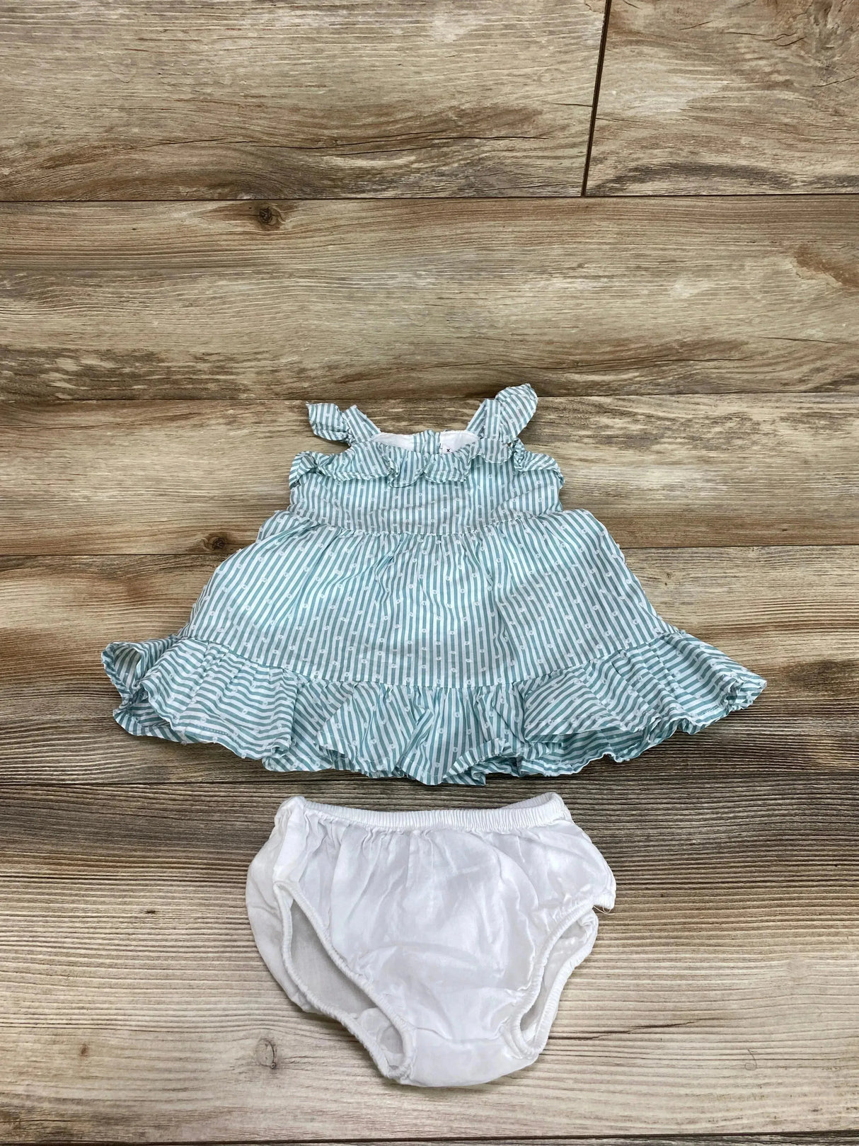 Janie & Jack Striped Ruffle Textured Dress sz 3-6m