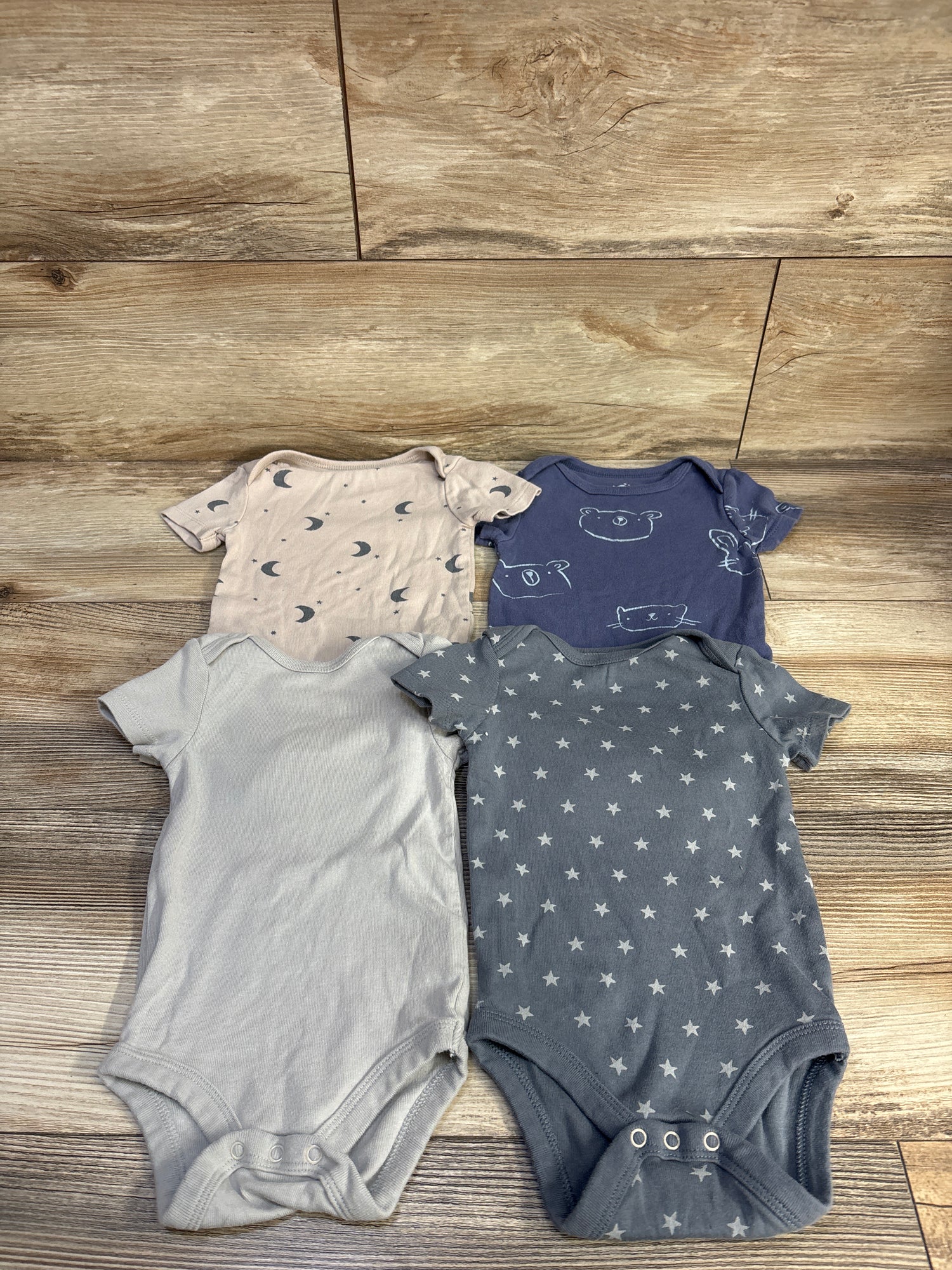 Cloud Island 4pk Bodysuit Set Beige sz 3-6m