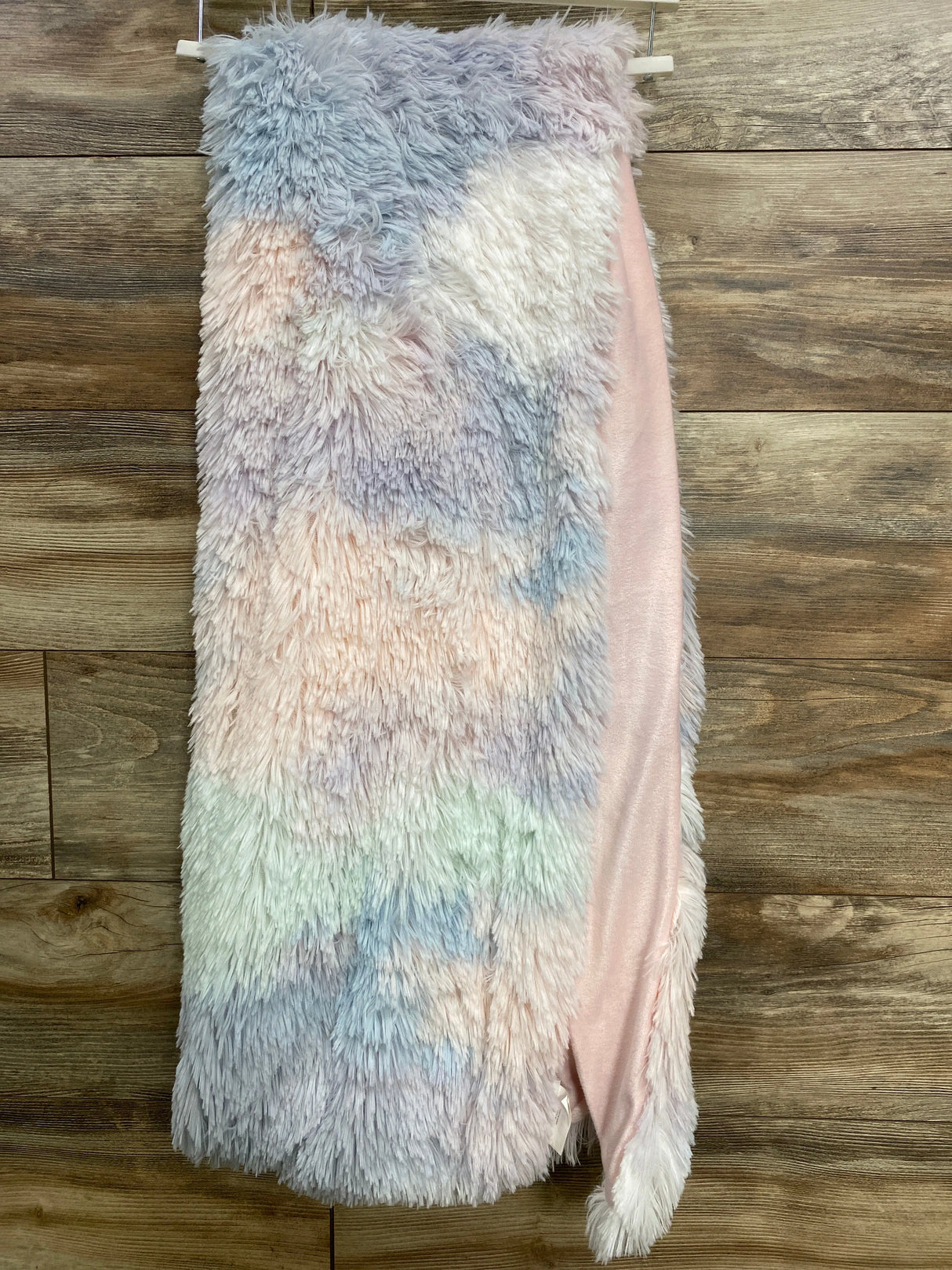 NEW Jessica Simpson Kids Faux Fur Decorative Throw Blanket Pink/Blue  50"x60"