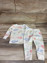 Cat & Jack 2pc Dinosaur Pajama Set Cream sz 18m