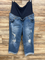 Time And Tru Maternity Full Panel Distressed Jeans Blue sz XXL