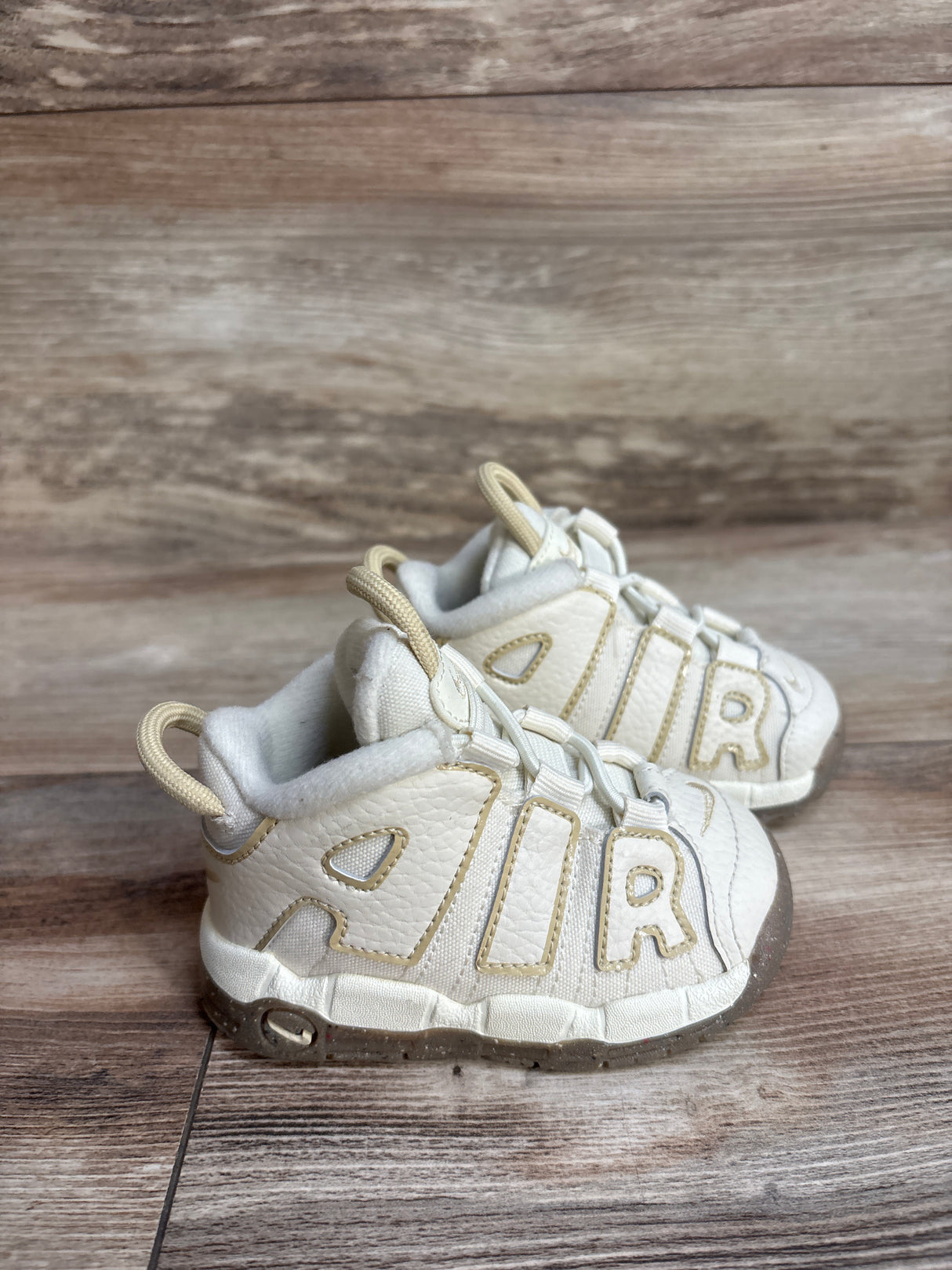 Nike Air More Uptempo TD 'Coconut Milk Team Gold' Sneakers sz 4c
