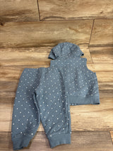 Carter's 2pc Quilted Hooded Vest & Pants Set Blue sz 18m