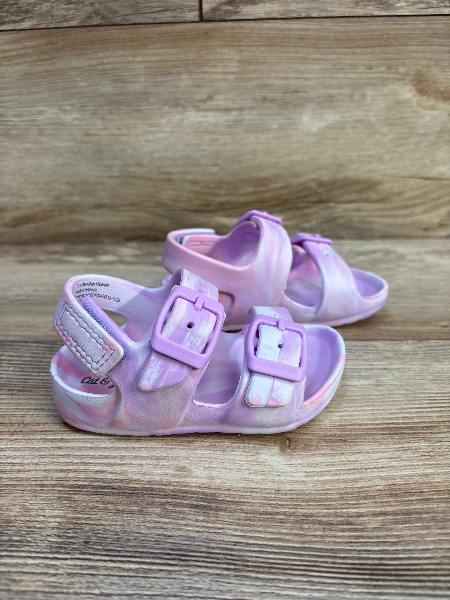 Cat & Jack Double Buckle Sandal Purple sz 5c
