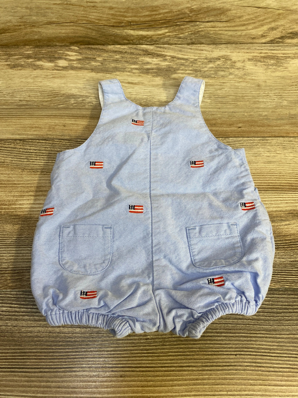 Janie and Jack Embroidered Flag Shortall Blue sz 0-3m