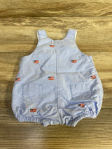 Janie and Jack Embroidered Flag Shortall Blue sz 0-3m