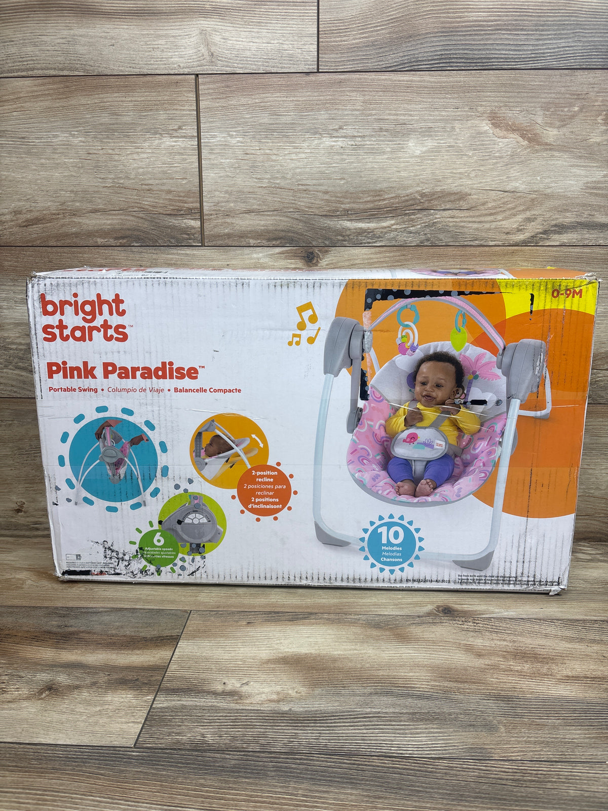 NEW Bright Starts Pink Paradise Portable Swing