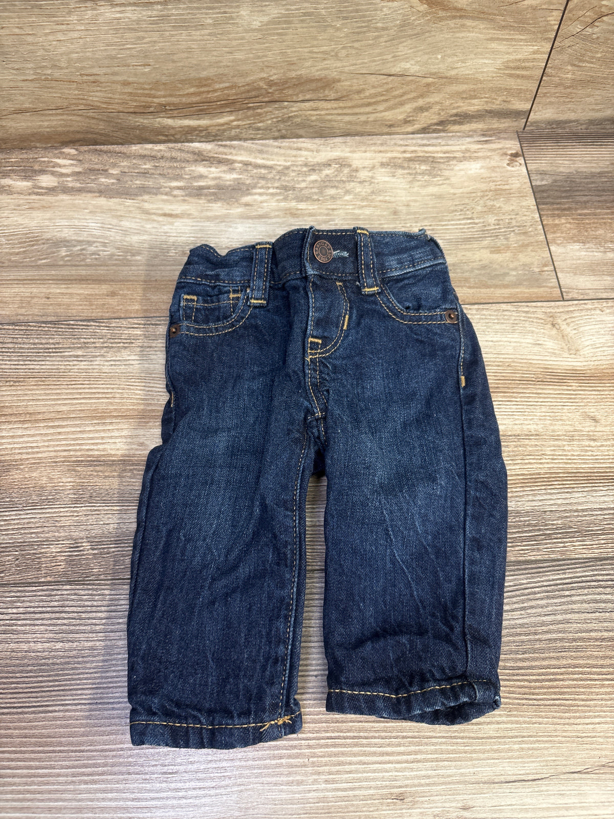 Baby Gap Plaid Lined My First Straight Jeans Navy sz 0-3m