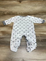 Star Print Footed Coverall White sz 0-3m