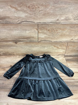 Cat & Jack Velvet Long Sleeve Dress Charcoal sz 3T