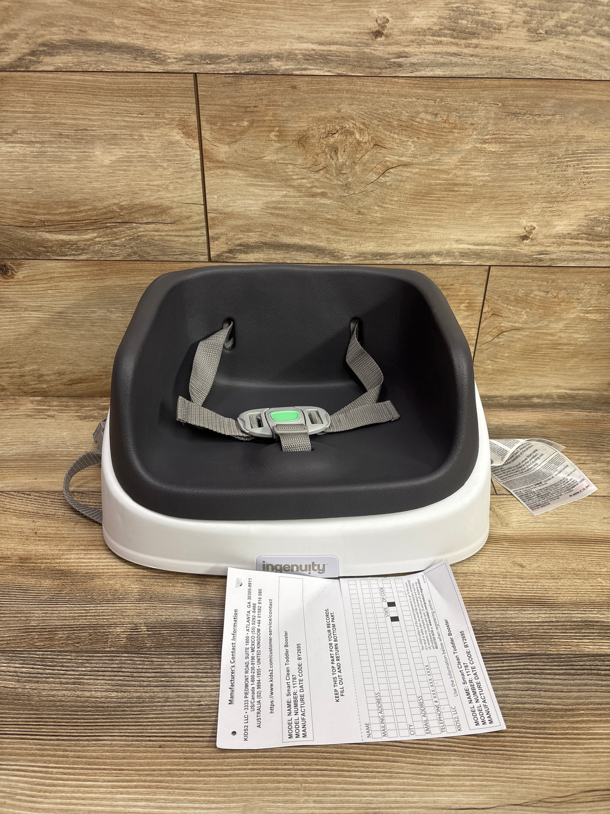 NEW Ingenuity SmartClean Toddler Booster Seat Grey