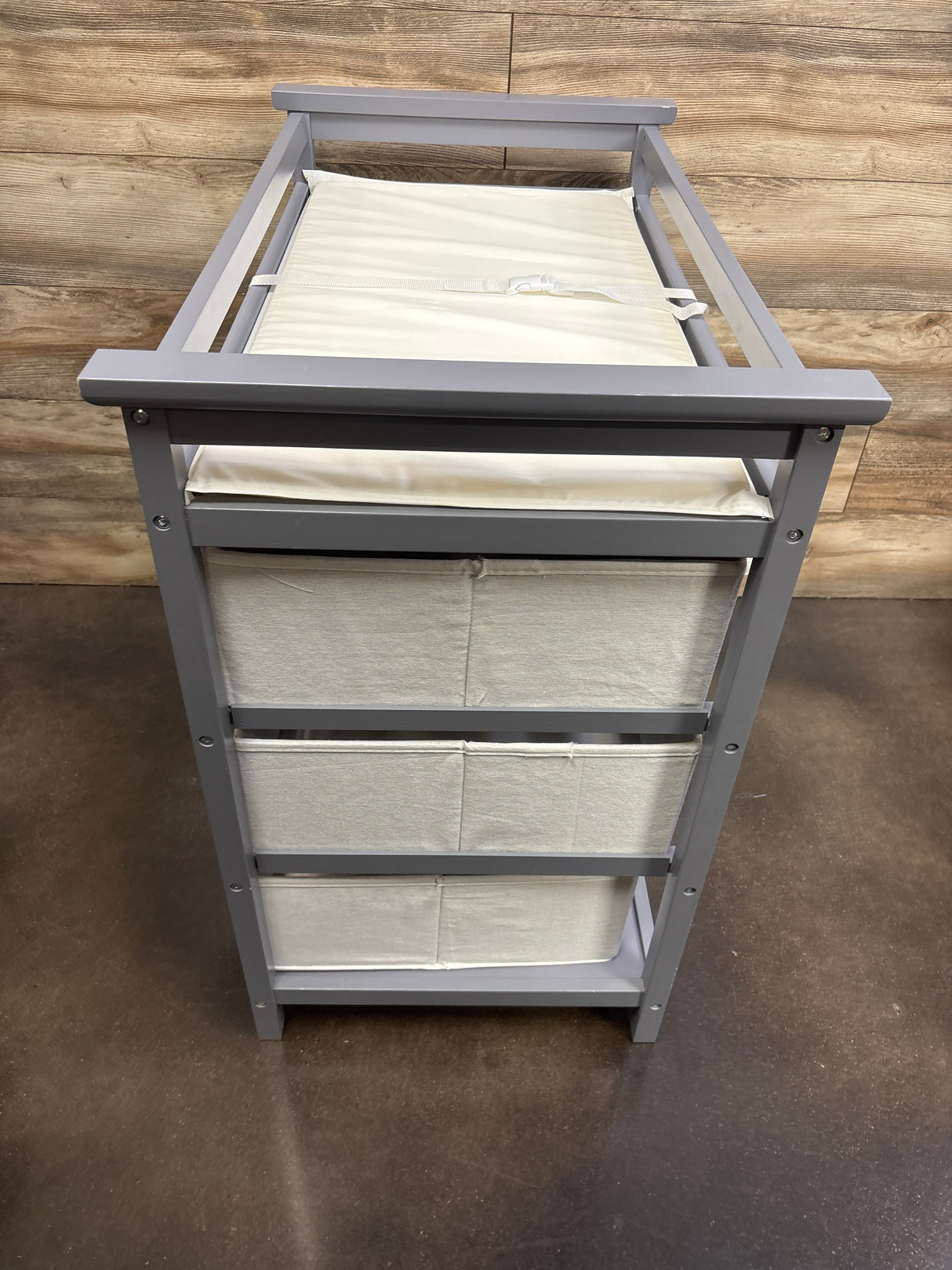 Badger Basket Modern Baby Changing Table with Six Baskets - Gray