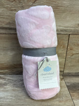 NEW Cloud Island Hearts Plush Embossed Baby Blanket - Pink