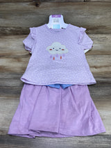 NEW Pekkle 4pc Clouds & Rainbows Overall & Shorts Set Purple sz 24m