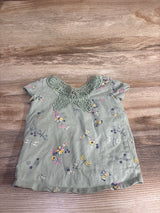 OshKosh Floral Butterfly Shirt Sage sz 18m