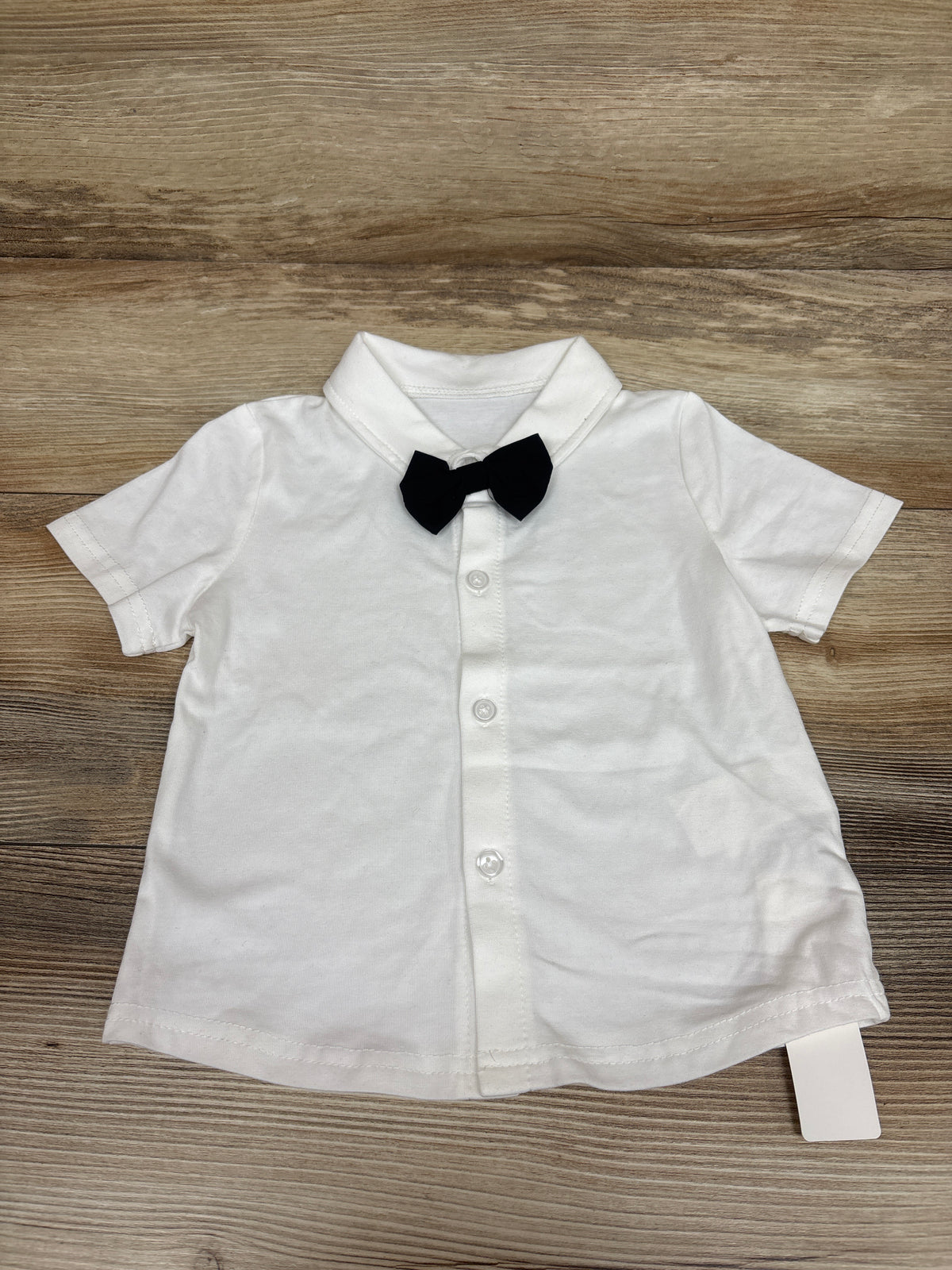 NEW Shien Gentleman Bowtie Button-Up Shirt White sz 18-24m