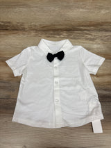 NEW Shien Gentleman Bowtie Button-Up Shirt White sz 18-24m