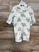 NEW Disney Baby 2pc Mickey Mouse Plush Sweatshirt & Bottoms Set Ivory sz 3/6m