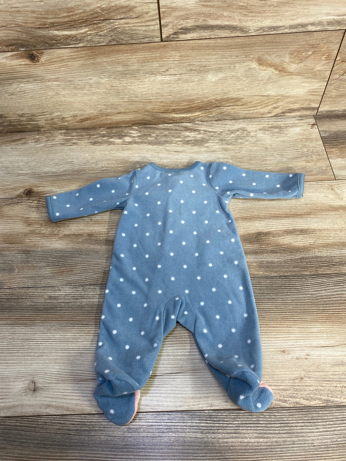 Just One You Polka Dot & Bird Print Blanket Sleeper Blue sz Newborn