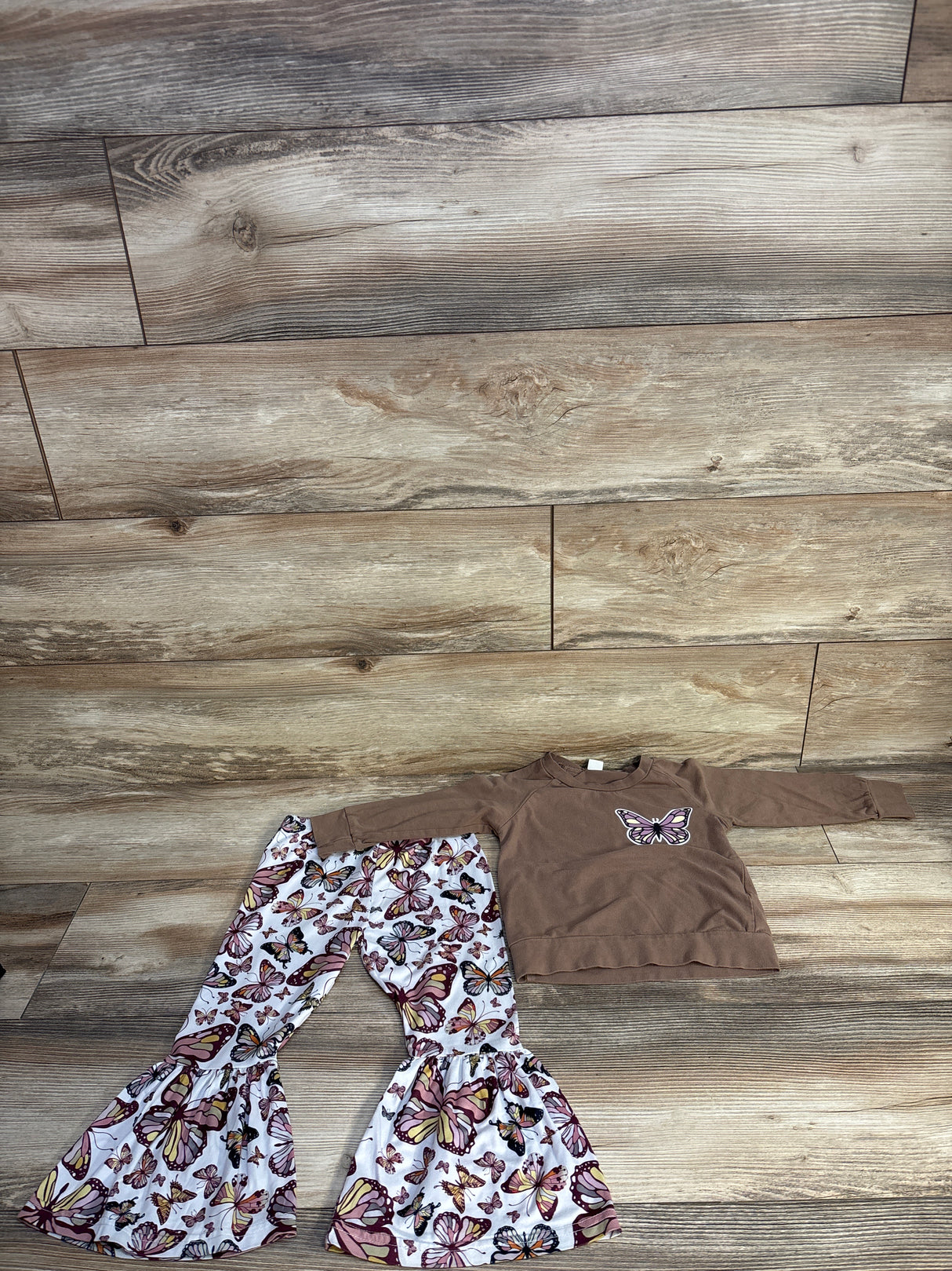 2pc Butterfly Shirt & Bottoms Set Brown sz 24m
