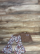 2pc Butterfly Shirt & Bottoms Set Brown sz 24m
