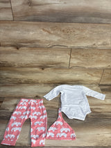 PatPat 3pc Little Peanut Elephant Bodysuit, Pants, & Hat Set White sz 6-9m