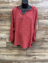 NEW Isabel Maternity Ditsy Floral Long Sleeve Top Red sz Medium