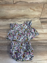 Okie Dokie 2pc Floral Top & Shorts Set Navy sz 6m
